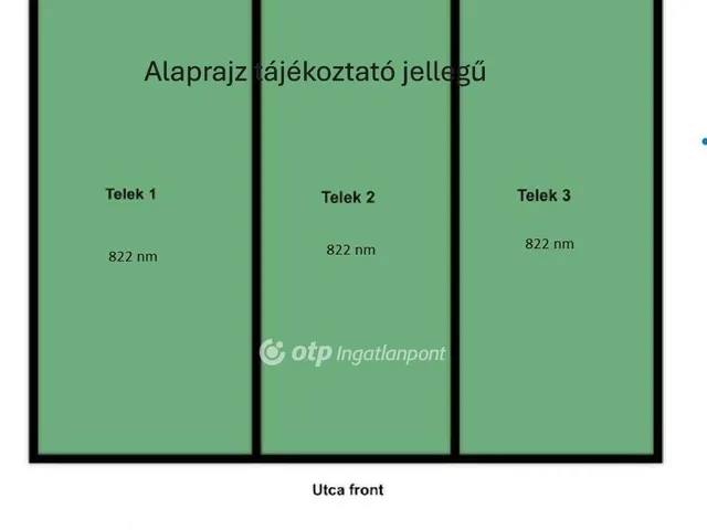 Eladó telek Paks 821 nm
