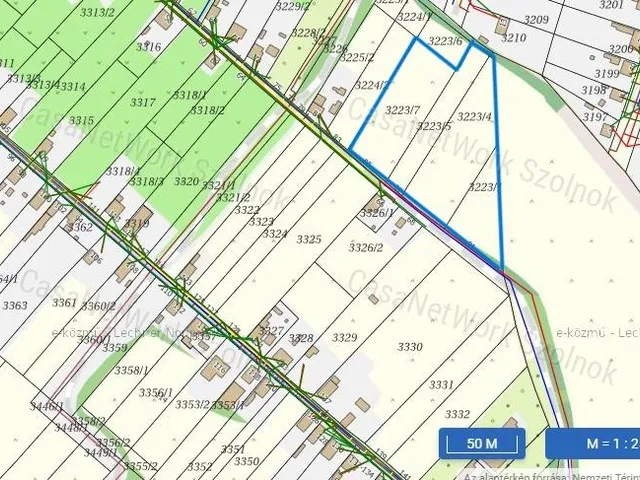 Eladó telek Tiszaföldvár 3682 nm