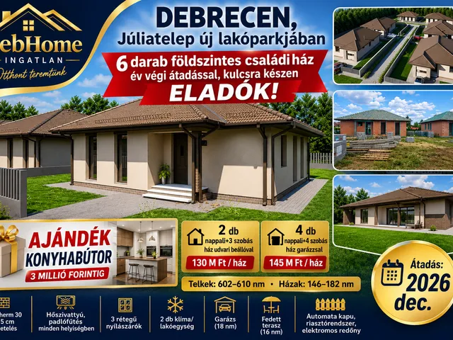 Eladó ház Debrecen, Júliatelep 146 nm