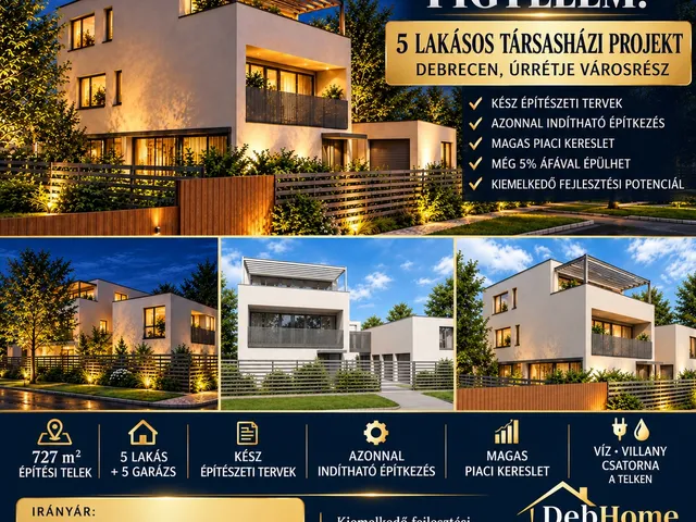 Eladó telek Debrecen, Úrrétje 727 nm