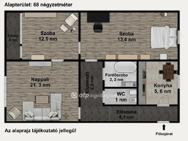 Eladó lakás Budapest X. kerület, Újhegy 68 nm