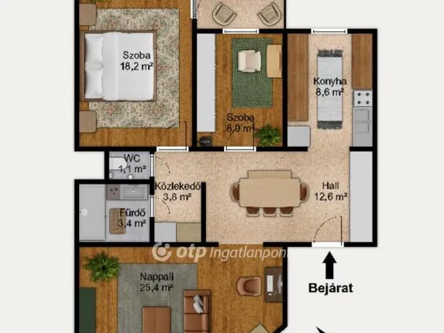 Eladó lakás Budapest IV. kerület, Káposztásmegyer 82 nm