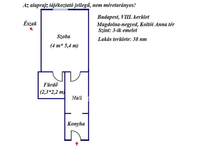 Eladó lakás Budapest VIII. kerület, Józsefváros 38 nm
