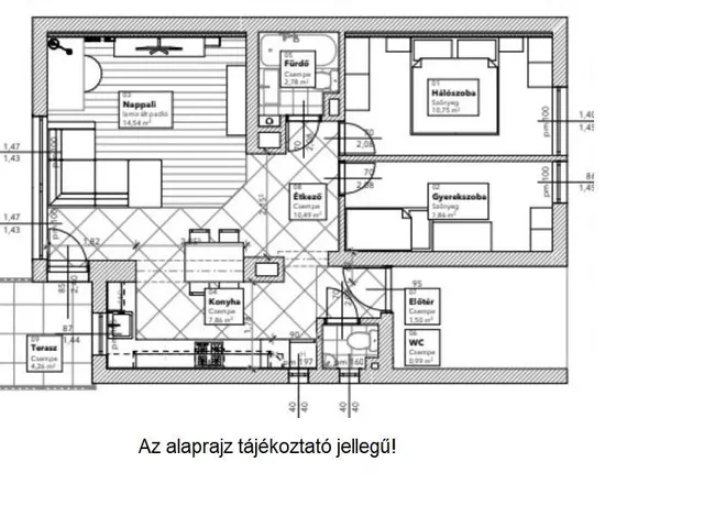 Eladó lakás Budapest III. kerület, Rómaifürdő 59 nm