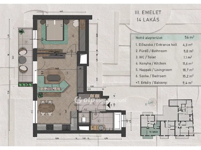 Eladó lakás Budapest XIII. kerület 56 nm