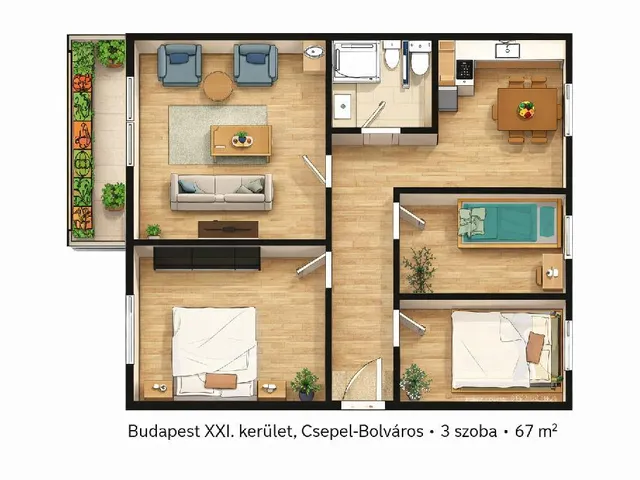 Eladó lakás Budapest XXI. kerület, Csepel Belváros 67 nm