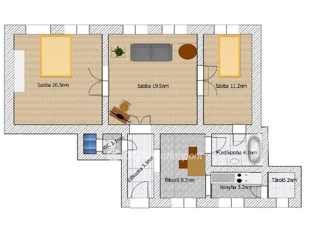 Eladó lakás Budapest IX. kerület, Külső Ferencváros 73 nm