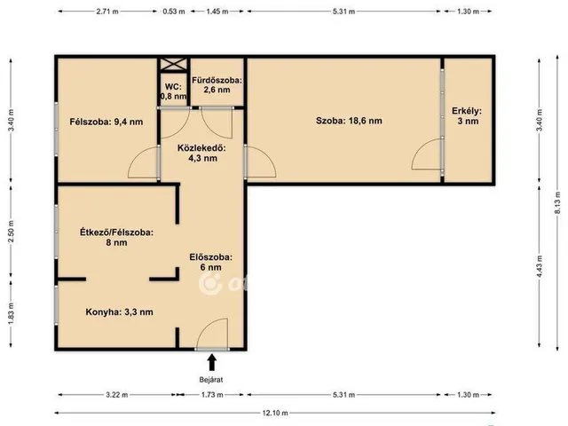 Eladó lakás Budapest IV. kerület, Újpest 53 nm