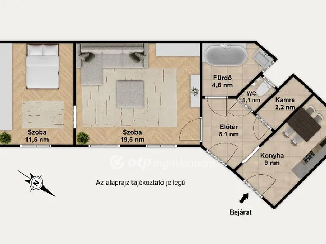 Eladó lakás Budapest VIII. kerület, Népszínháznegyed 53 nm