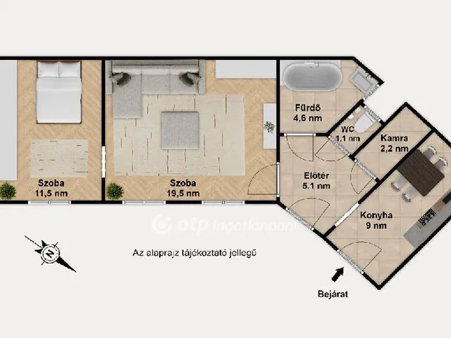 Eladó lakás Budapest VIII. kerület 53 nm