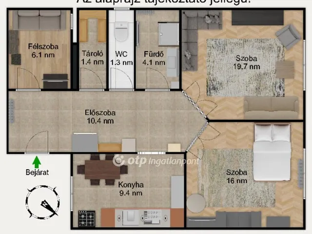 Eladó lakás Budapest VIII. kerület 68 nm