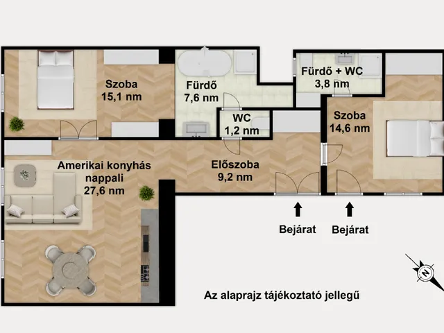 Eladó lakás Budapest VI. kerület, Nagykörúton kívüli terület 79 nm