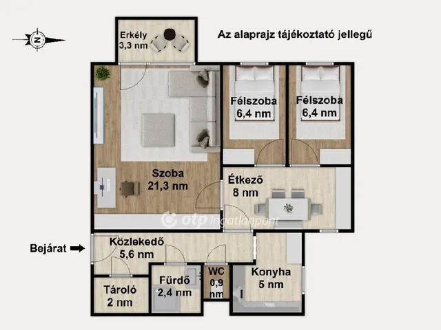 Eladó lakás Budapest VIII. kerület 58 nm