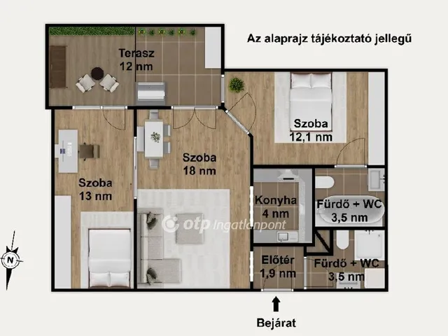 Eladó lakás Budapest VIII. kerület, Századosnegyed 56 nm