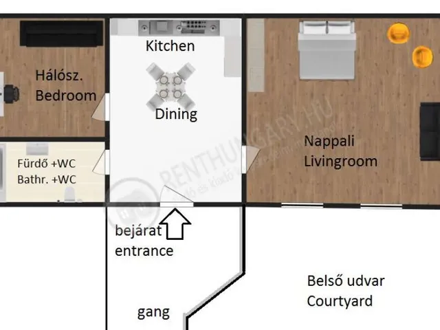 Kiadó lakás Budapest VI. kerület 43 nm