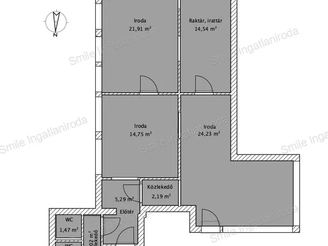 Kiadó kereskedelmi és ipari ingatlan Nyíregyháza, Belváros 93 nm