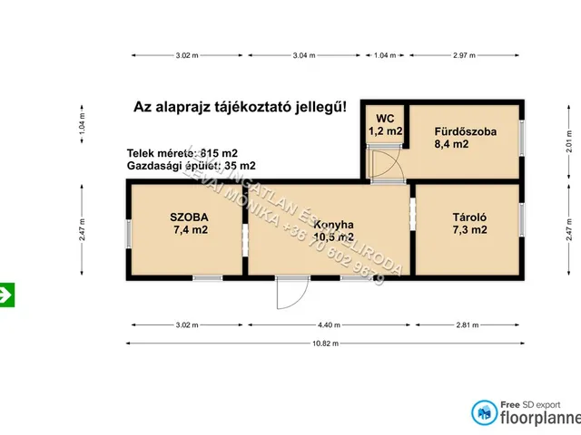 Eladó kereskedelmi és ipari ingatlan Békéscsaba, Veszei kertek 35 nm