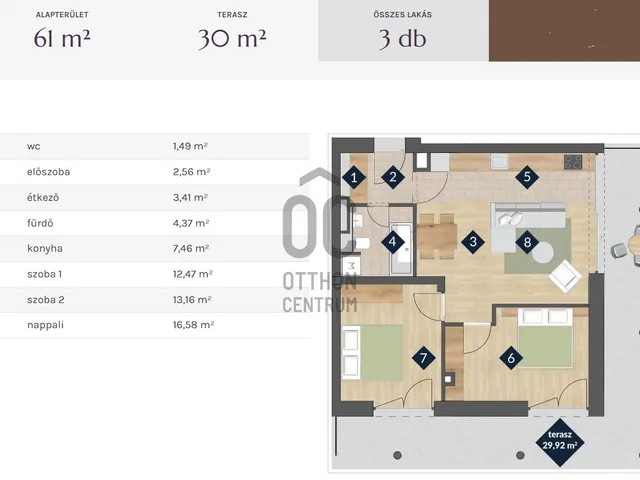 Eladó lakás Balatonfüred 60 nm