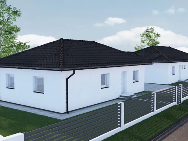 Eladó ház Kiskunlacháza, ÚJ ÉPÍTÉSŰ, TÁROLÓ KAPCSOLATOS IKERHÁZ 95 nm