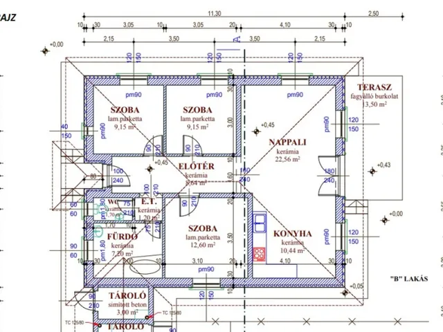 Eladó ház Halásztelek, 2017-ben épült, amerikai-konyhás nappali+ 3 hálószobás 92 nm
