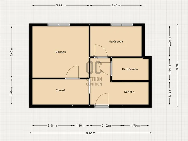 Eladó lakás Tapolca, Nyugati városrész 35 nm
