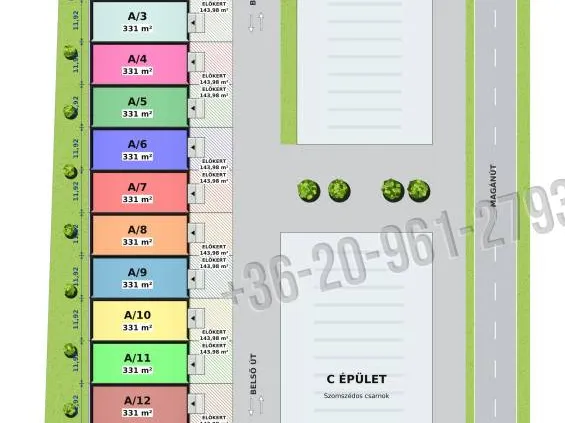 Eladó kereskedelmi és ipari ingatlan Vecsés, Felsőhalom 331 nm