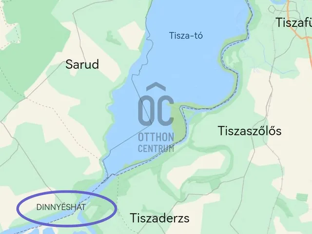 Eladó telek Tiszanána 886 nm