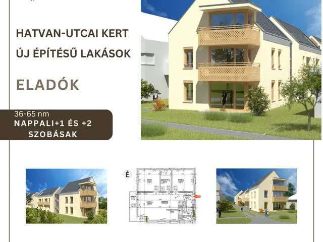 Eladó új építésű lakópark Debrecen, Hatvan utcai kert 48 nm