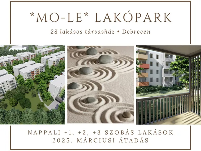 Eladó új építésű lakópark Debrecen, Homokkert 43 nm