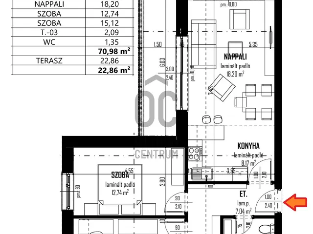 Eladó lakás Debrecen, Belváros 71 nm