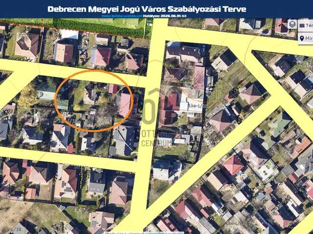 Eladó telek Debrecen, Júliatelep 598 nm