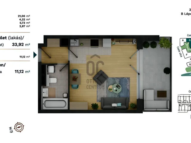 Eladó lakás Budapest XIII. kerület 33 nm