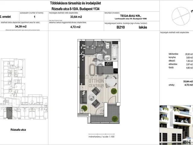 Eladó lakás Budapest XIII. kerület, Lőportárdűlő 34 nm