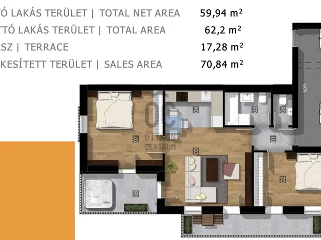 Eladó lakás Budapest XXIII. kerület, Soroksár-Újtelep 59 nm