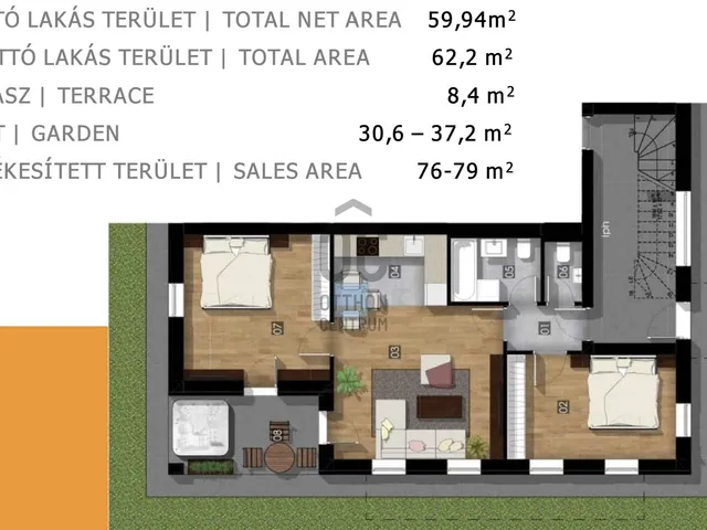 Eladó lakás Budapest XXIII. kerület, Soroksár-Újtelep 59 nm