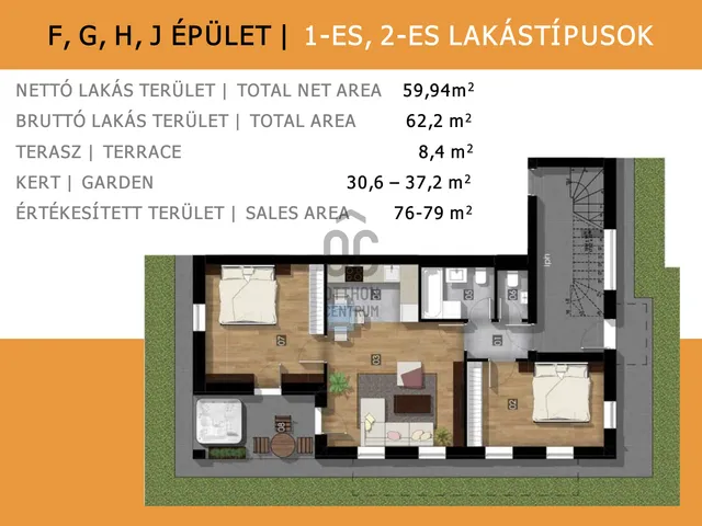 Eladó lakás Budapest XXIII. kerület, Soroksár-Újtelep 59 nm