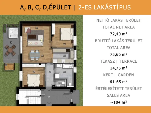 Eladó lakás Budapest XXIII. kerület, Soroksár-Újtelep 72 nm