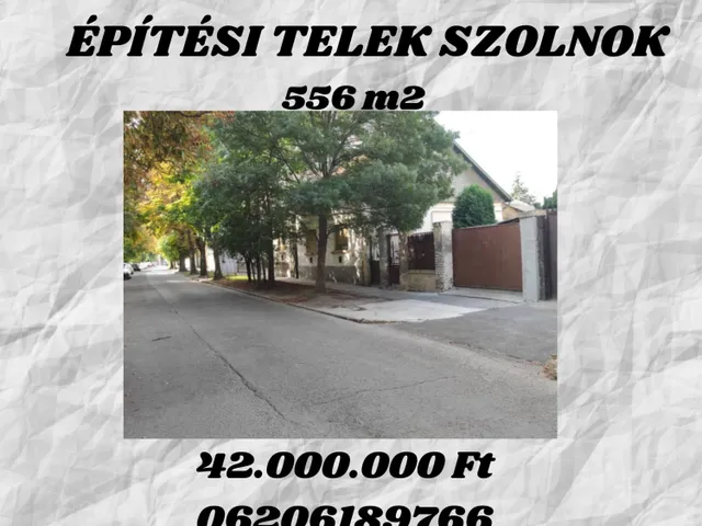 Eladó telek Szolnok, Belváros 556 nm