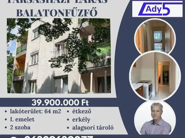 Eladó lakás Balatonfűzfő, Fűzfőgyártelep 64 nm