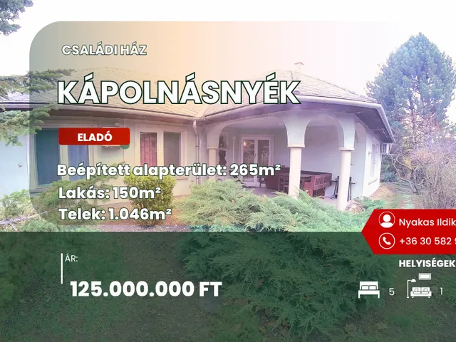Eladó ház Kápolnásnyék 227 nm
