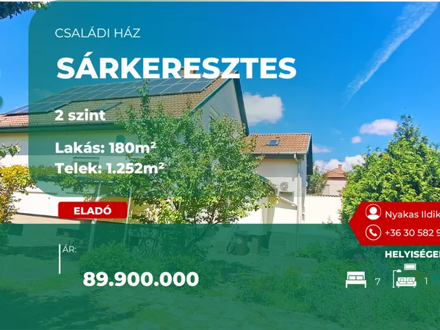 Eladó ház Sárkeresztes 180 nm