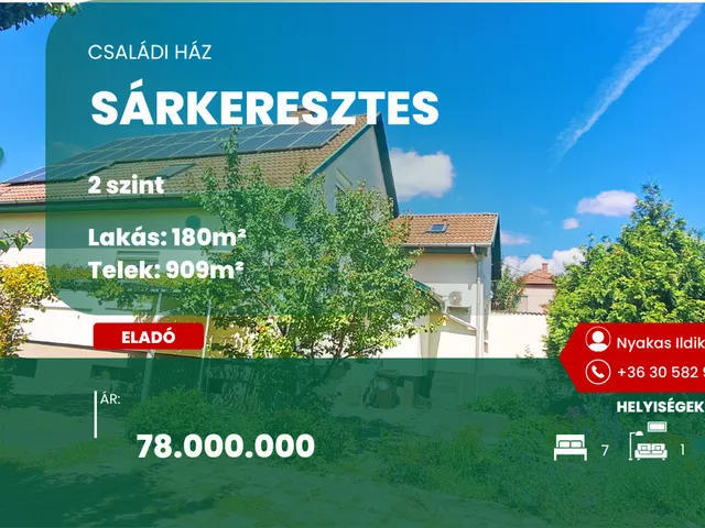 Eladó ház Sárkeresztes 180 nm