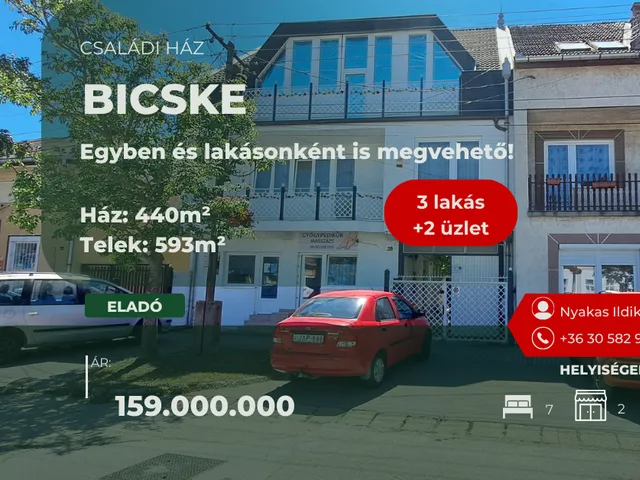 Eladó ház Bicske 440 nm