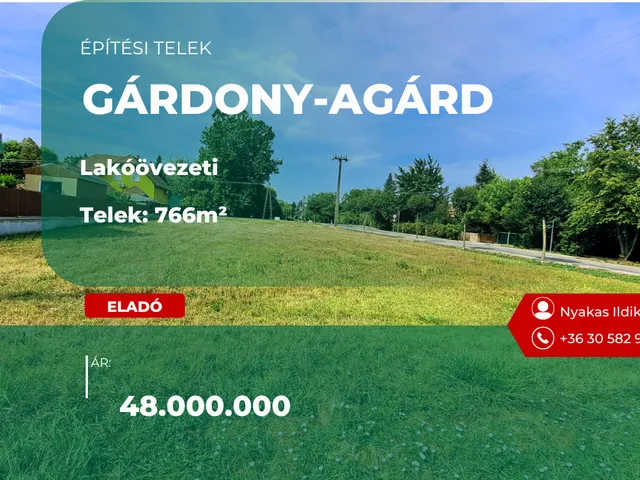 Eladó telek Agárd 766 nm