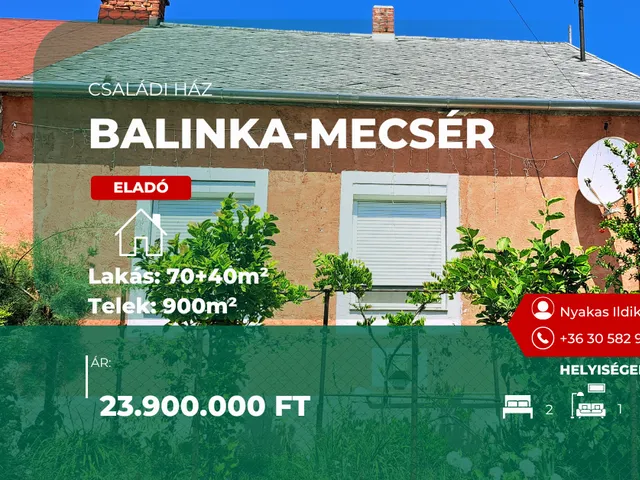 Eladó ház Balinka 70 nm