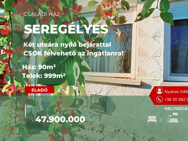 Eladó ház Seregélyes 99 nm