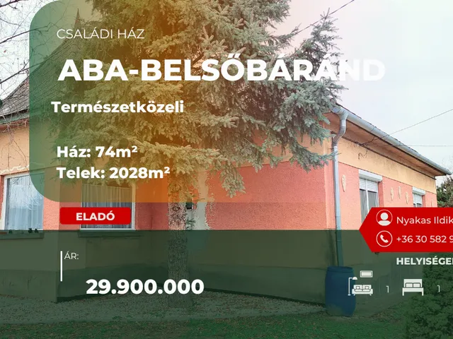 Eladó ház Aba, Belsőbáránd 74 nm