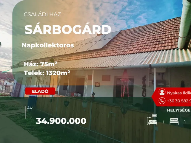 Eladó ház Sárbogárd 75 nm