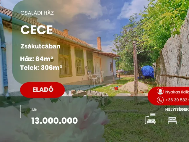 Eladó ház Cece 64 nm