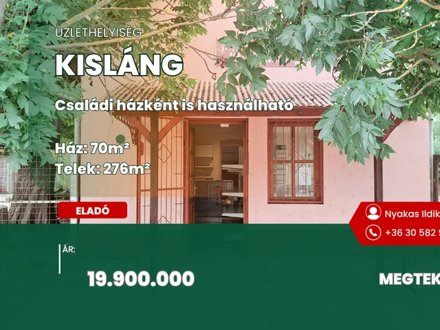 Eladó kereskedelmi és ipari ingatlan Kisláng 70 nm